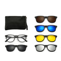 PC Polarized Sun Glasses Mirror Night Vision Glasses 5 in 1 Magnetic Clip on Sunglasses for Men Clip En Gafas De Sol