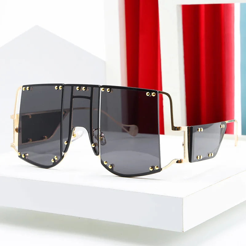 Fashion Big Frame Sunglasses New Frame Sunglasses Personality Men and Women Street Fashion Trend Sunglasses