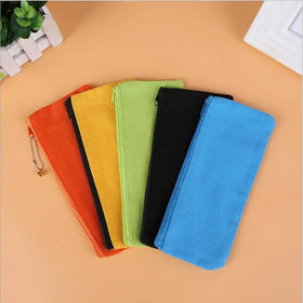 Eco-Friendly Small Organic Cotton Canvas Cosmetic Makeup Kit Bag Pouch Zipper Customized Logo Designs National Style Letter