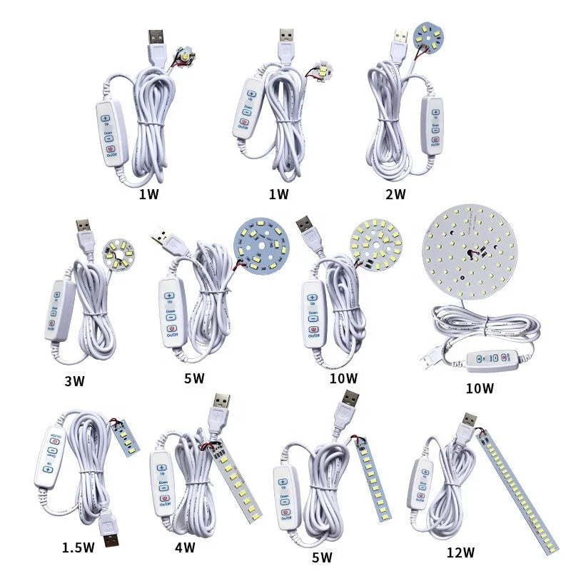 DC5V Dimmable LED Chips 5730 Lamp 5W 6W 10W Light Beads White Warm White DIY Light Source Adjustable Bulb Replacement USB Dimmer