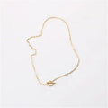 Fenny Wholesale 18K PVD Plated Tarnish Free Versatile Minimalist Sweater Chain Toggle Stainless Steel Necklace for Women
