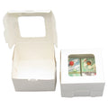 4 Inch Wedding Party White Mini Mousse Candy Cookies Macaron Donut Packaging Cake Box with Clear PVC Window