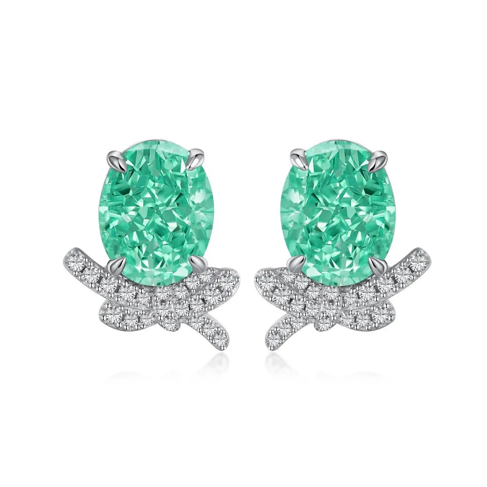 New S925 Sterling Silver Zircon Stud Earring Rhodium Plating Trendy Claw Setting Bow Design for Girls and Women