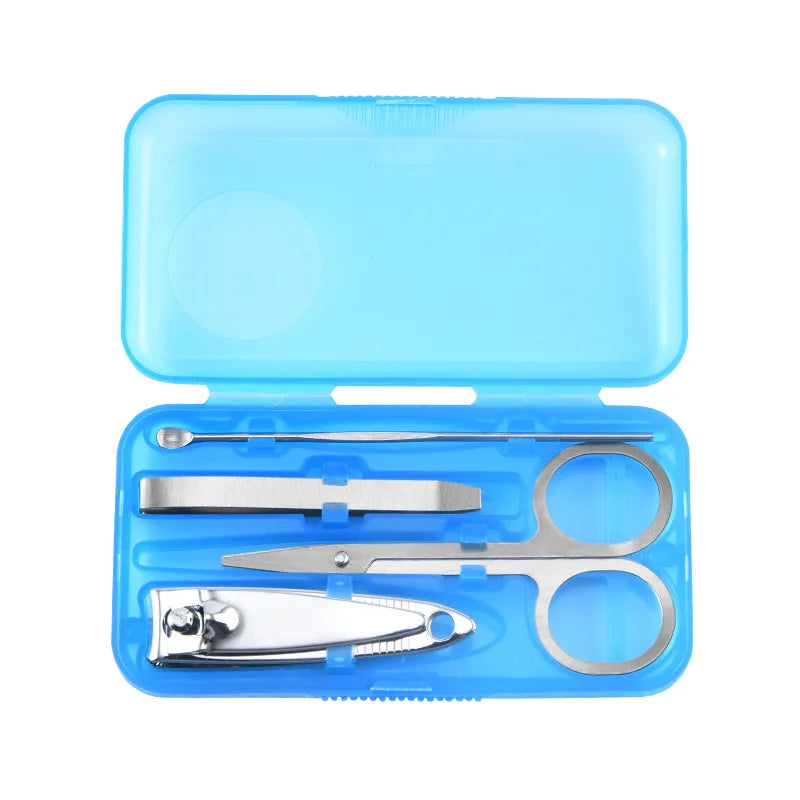 Mini 4-Piece Steel Nail Clipper Set Finger Type Beauty Tool for Nail Art Home Use