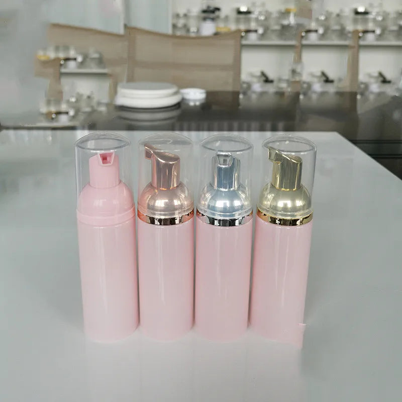 Wholesales Empty 30ml 50ml 100ml 150ml 200ml White pink Silver  Pet Plastic Soap Foam Pump Bottle Mousse Facial Hand Cleanser