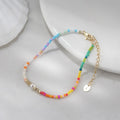 RINNTIN PSB06 Hot Selling Bohemian Colorful Glass Beads Beaded Bracelet Women Handmade Rainbow Fashion Jewelry Wholesale
