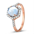 Genuine Rainbow Faceted Natural Moonstone 925 Silver Promise Ring Designer Band Ring Boho Chic