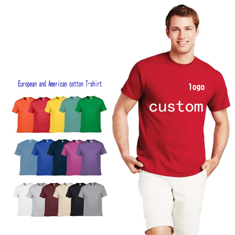 Wholesale High Quality Leisure Pure Color 100 Cotton Custom Large Size T-shirt
