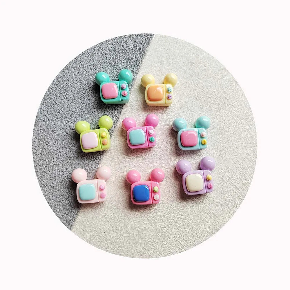 Kawaii TV Resin Home Appliance Flatback Cabochons Embellishments for Jewelry DIY Accessories
