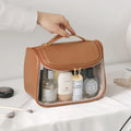 Custom Elegant PU Leather Travel Cosmetic Bag Large Capacity Makeup Case with Zipper Closure Customized Travel Makeup Bags