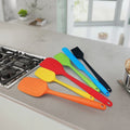 Professional Food Grade Silicone Kitchen Utensil Set Wooden Handles 6-Piece Heat Resistant Chef Tools Including Spoons Tongs