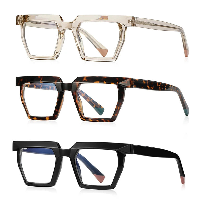 New Custom logo Trendy Glasses Square TR90+CP Eyewear Products Lenses Anti Blue Light Filter Light Blocking Eyeglasses