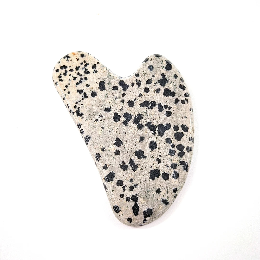 Huiying Fast Shipping Anti Aging Body Massage Natural Facial Heart Dalmatian Jasper Face Gua Sha for Face