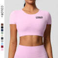 2025 Gym Wear Crop Top Femme High Strength Tight Short Sleeve Fitness Yoga Wear Crop Top Women's Clothing