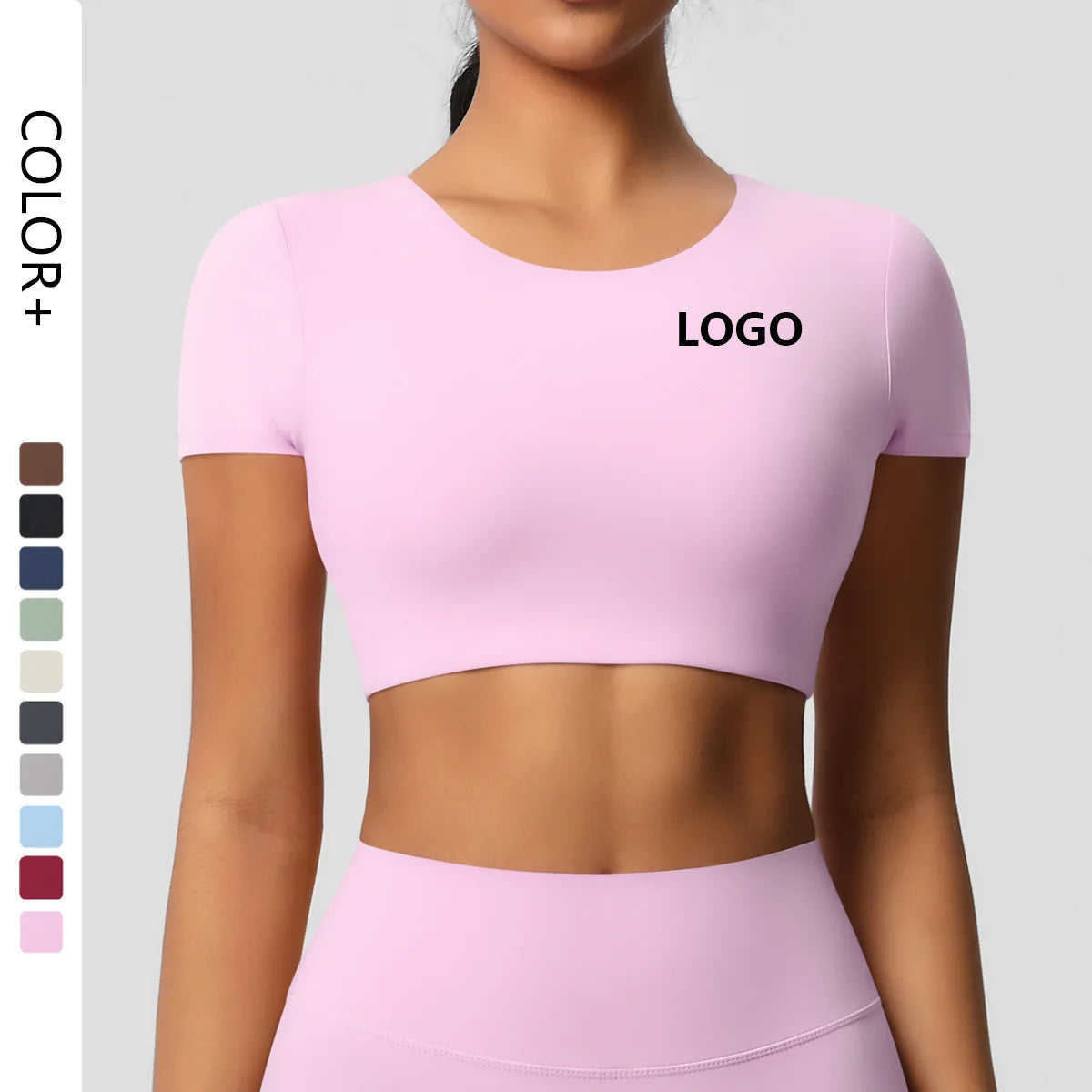 2025 Gym Wear Crop Top Femme High Strength Tight Short Sleeve Fitness Yoga Wear Crop Top Women's Clothing