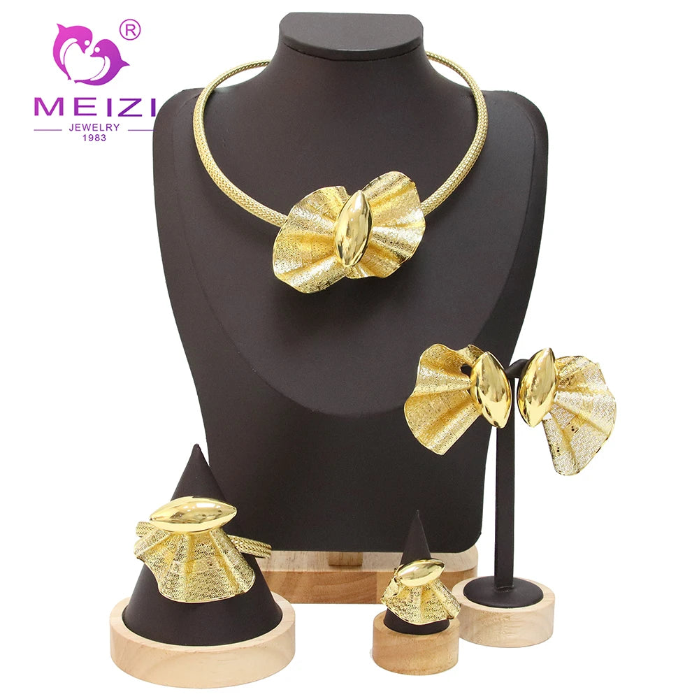 MEIZI JEWELRY African Gold Jewelry Set for Anniversary Celebrations