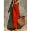 New Arrival Women's Strap Backless Long Loose Home Dress Comfortable Sleepwear Casual Maxi Dress
