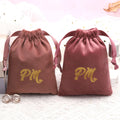 Colorful Embroidery Logo Velvet Drawstring Jewelry Perfume Cosmetic Bag Custom Soft Dust Gift Velvet Pouch Wholesale