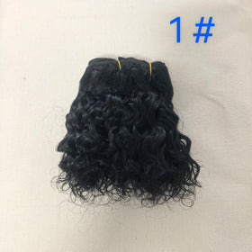Cheap Price Goat Hair Weft 500cm Weft Length 8'' Hair Length for Doll Use 1# Color MOQ 1 Piece 100g