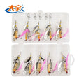 15pcs Per Box 7g10g Metal Spoon Hard Bait Feather Fishing Lure Set Combo Kit Spinner Bait Fish Lure Set