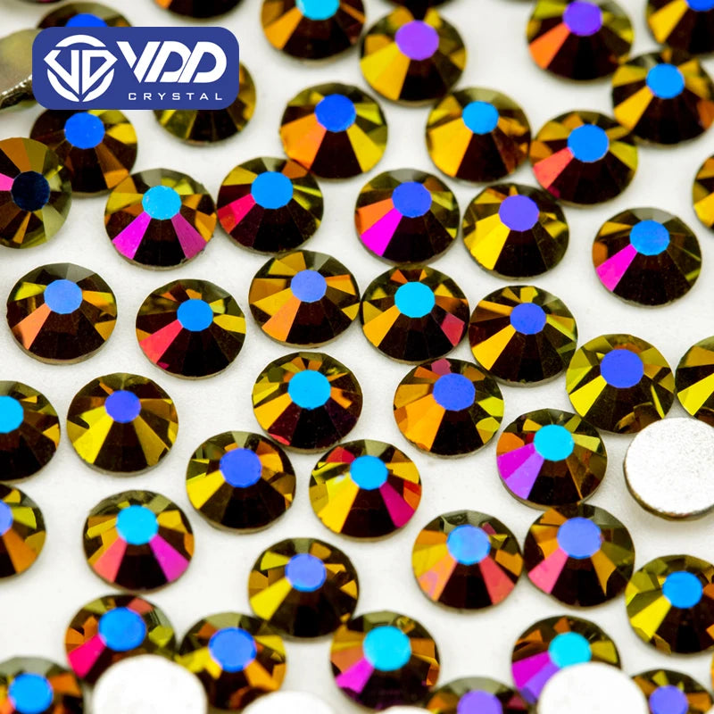 VDD 165 Magic Purple Gold SS4-SS30 Glass Rhinestone Crystal Flatback Strass Diamond Glitter Stone DIY Nail Art Crafts Decoration