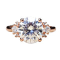 SGARIT Fine Jewelry Rose Gold Wedding Ring 14K Solid Gold 3CT VVS1 D Colorless Moissanite Big Stone Engagement Ring for Women