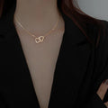 AA00149 Wholesale Fashion Simple Double Heart Clavicle Chain Necklace Simple Love Choker Necklace