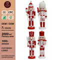 13CM Red White Wooden Nutcracker Pendant Christmas Indoor Party Decoration Eco-Friendly Colorful Variety Designs Tree Decoration