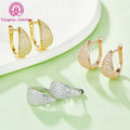 Yingma Luxury Hip Hop Moissanite Huggie Earrings for Women 925 Silver White/Rose/Yellow Gold Plated for Parties Anniversaries