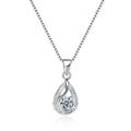 F.ZENI Fashion Beautiful Necklace for Women S925 Sterling Silver Jewelry Trendy Zirconia Water Drop Shape Classical Necklaces