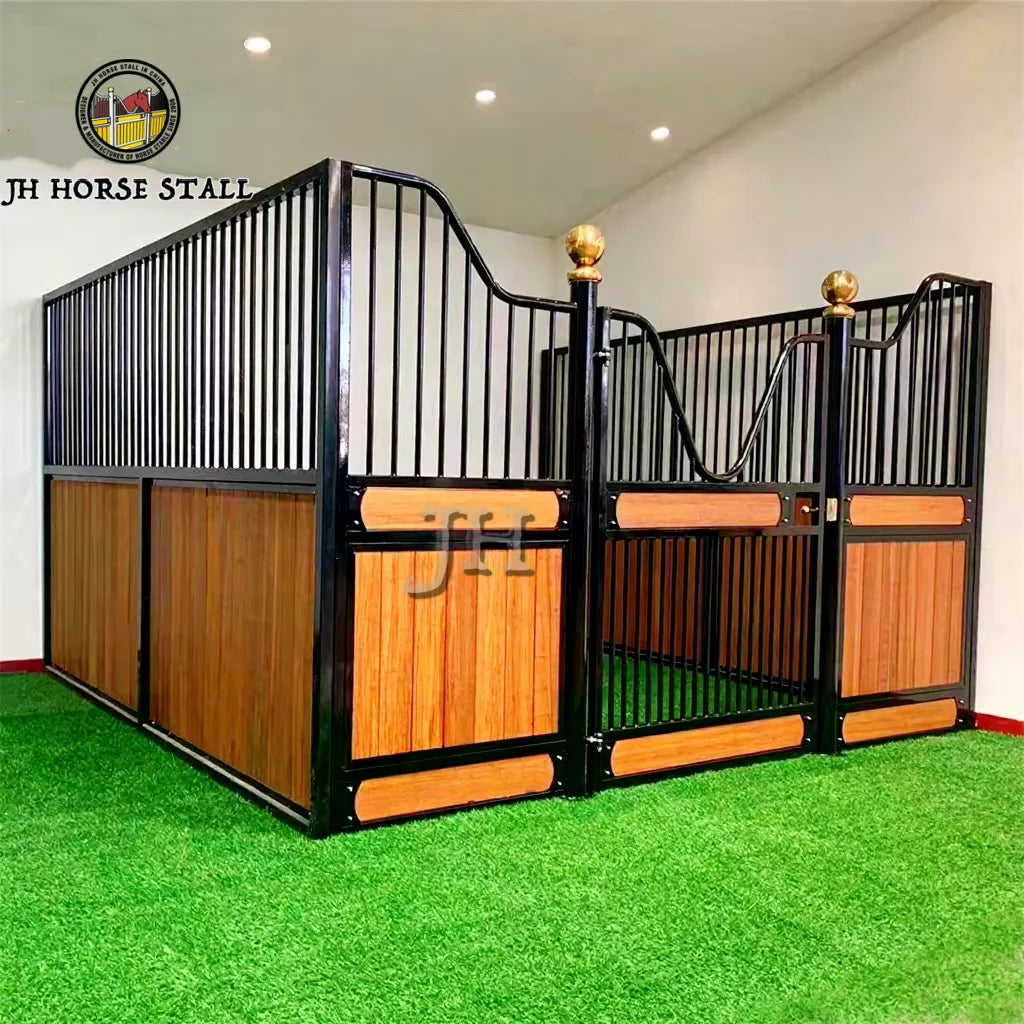Customized v Shape Wooden Horse Stable Bamboo Material Horse Stall Horse Stable Galvanized Stable Partitions
