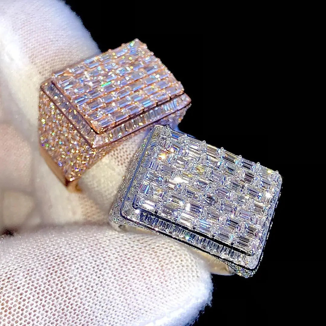 Factory Custom Moissanite Diamond Hip Hop Ring Star Luxury Fine Jewelry 925 Silver VVS Iced Out Letter Logo Lion Ring Men