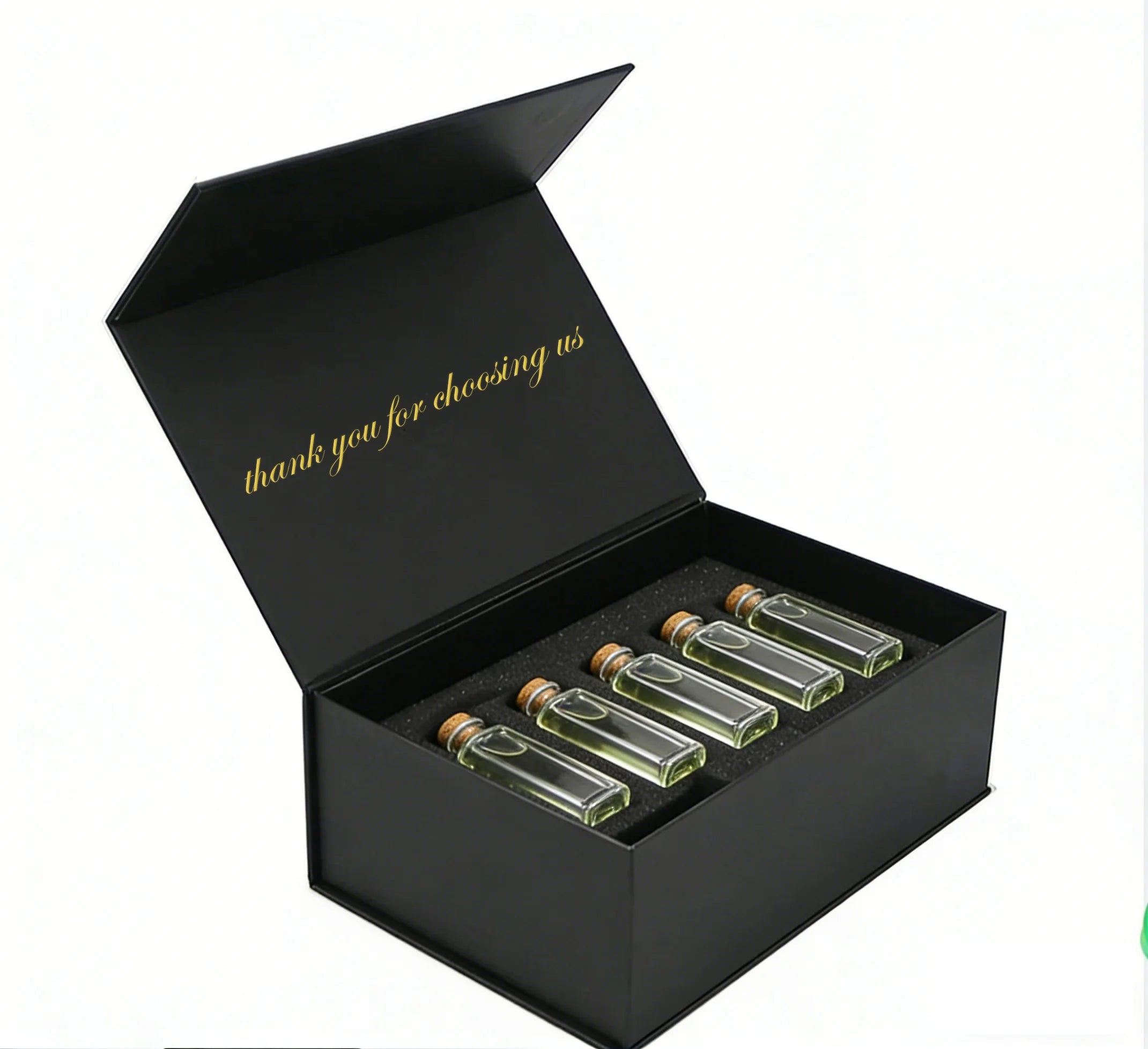 Wholesale Premium Black Cardboard Magnet Cosmetic Perfume Box Custom Logo Sponge Elegant Gift Packaging Box