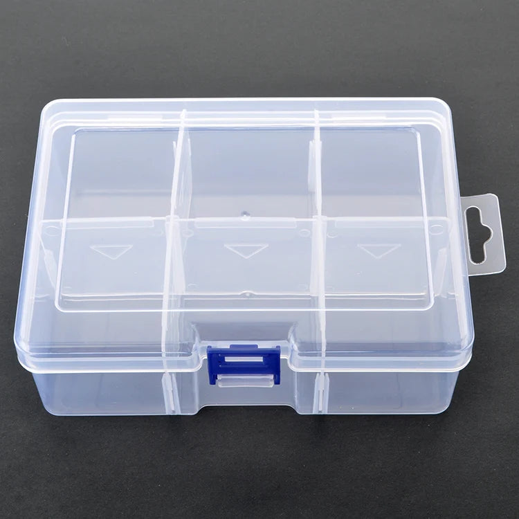 6 Compartments Clear Box with Detachable Dividers
