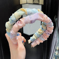 Sweet Tie Dye Fabric Folded Hair Hairband Headband Thin Edge Head Buckle Colorful Folds Headband for Women Girls