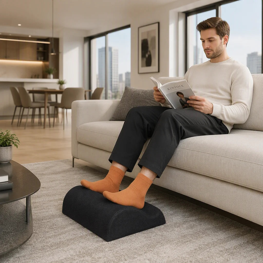 Adjustable Foot Rest - Foot Rest Under Desk Cushion Provides More Comfort for Legs Ergonomic Footrest Cushion Reduces Pressure MegaBDM