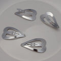 3cm 3.6cm Filigree Heart Metal Snap Hair Clips For Girls Plain Hairpins for DIY Kids Boutique Hair Accessories