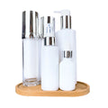 20 30 50 100 120ml Plastic clear Cream Bottle Cosmetic Packaging with Shiny Silver Cream Pump Free Sample Sunscreen Bottle Sets
