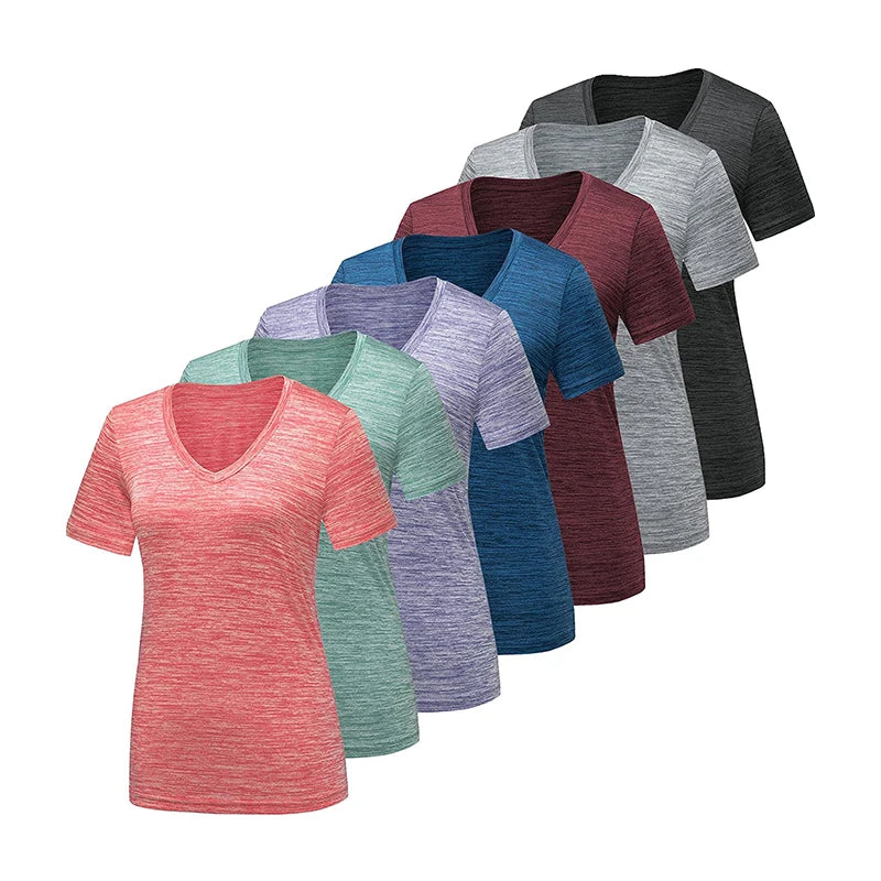 Workout Shirts for Women Moisture Wicking Quick Dry Active Athletic Women's Gym Performance T Shirts
