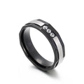 KALEN Trendy Unisex Stainless Steel Rhinestones Jewelry Ring