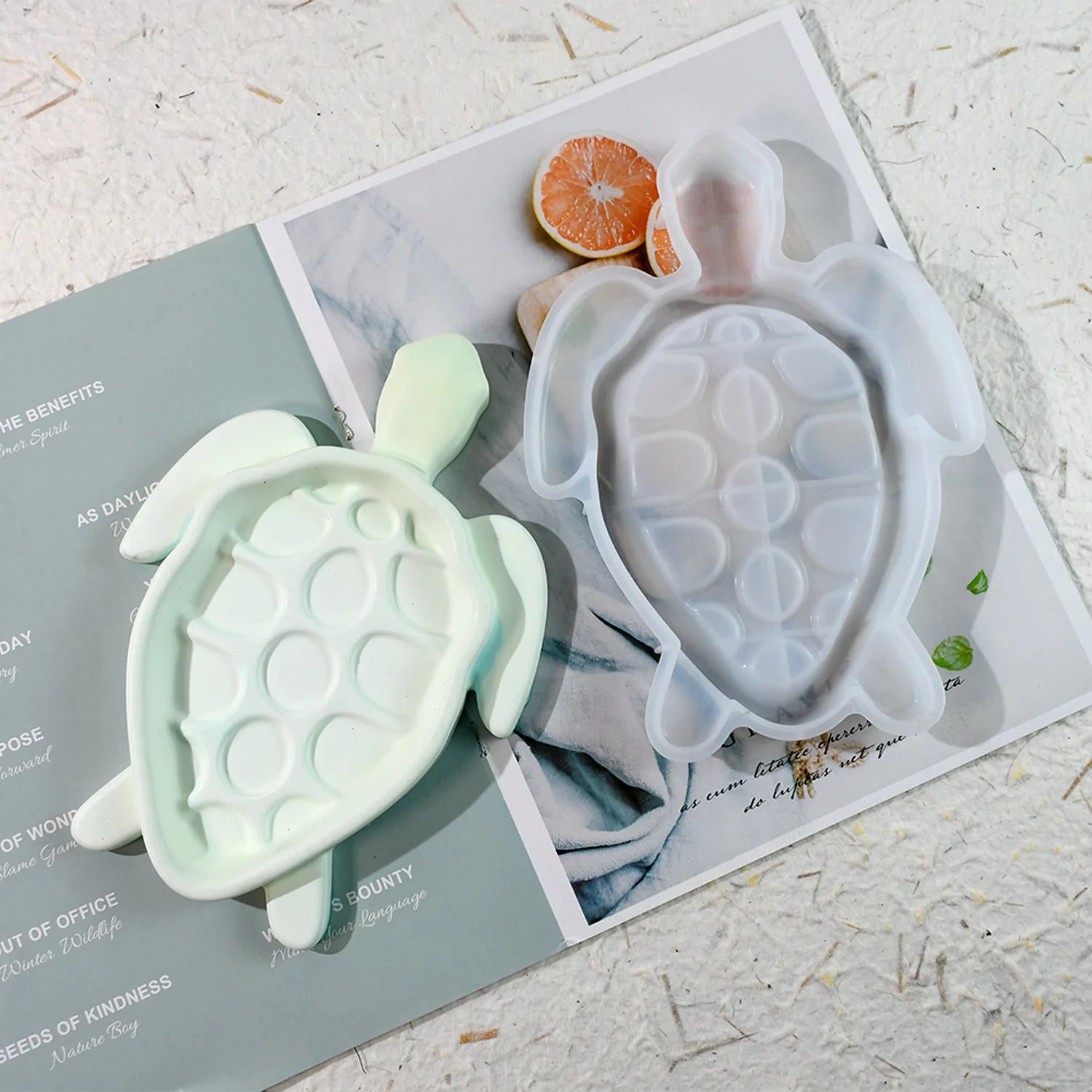 Diy Drip Glue Mold Turtle Tray Plaster Saucer Silicone Mold Resin Storage Tray