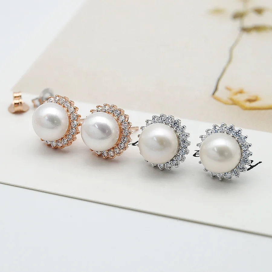Classic Collection Fresh Pearl Earring Natural Vintage Big White Luxury Pearl Earrings