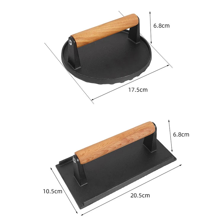 Good Price Kitchen BBQ Tools Iron Non-Stick Cast Barbecue Grilled Steak Meat Hamburger Patty Maker Custom Burger Press