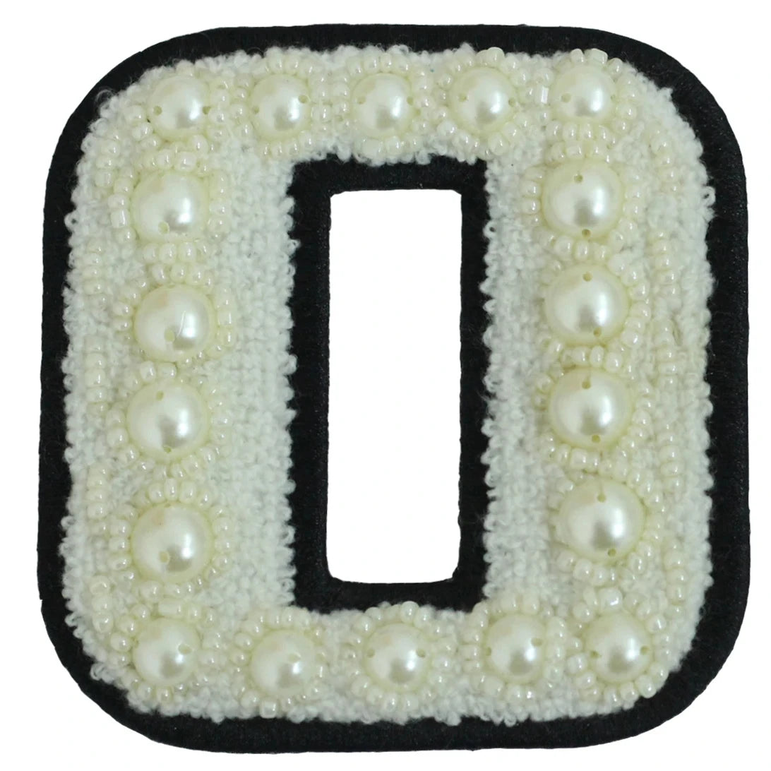 Custom Chenille Embroidered Logo Hat Heat Press Patches Iron Alphabet & Pearl Rhinestone 1-3 Day Garment Labels
