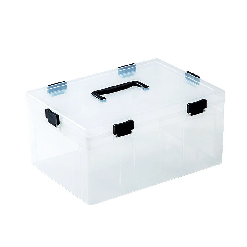 Large Capacity Rectangle Transparent Plastic Storage Box for Children's Toy Building Blocks Home Sundries Organizer