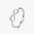 Ailmay 100% 925 Sterling Silver Fashion Infinity Love Fine Cubic Zirconia Ring for Women Romantic Wedding Jewelry