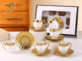 2026 New Arrived QIAN HU  Delicate Small 100ml 12PCS Chinese Decal Afternoon Tea Ceramic Coffee Cup and Saucer Luxury Gift Set
