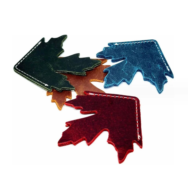 Vintage Maple Leaf Bookmark Maple Tree Leaf Shape Book Pagination Clip Maple Leaf Faux Leather Corner Bookmark