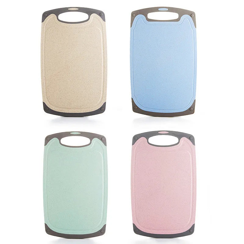 Best Selling Portable Eco-Friendly 4 Colors Double Sided Non-Slip Wheat Straw Kitchen Cutting Board Home