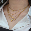 Wholesale Stainless Steel 18K Gold Plated Heart-Shaped Pendant Necklace with O-Chain for Unisex Gift